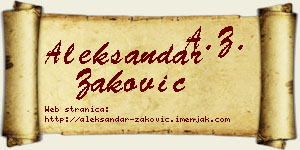 Aleksandar Zaković vizit kartica